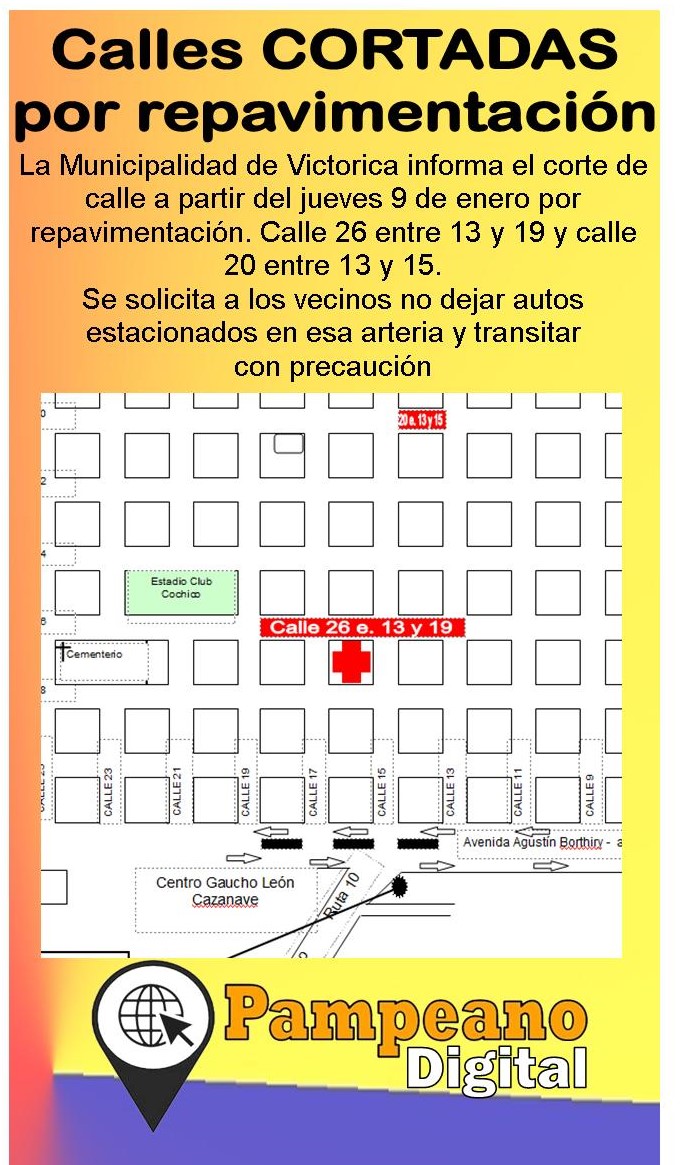 La Pampa: Atenci&oacute;n Calles cortadas por repavimentaci&oacute;n en Victorica 