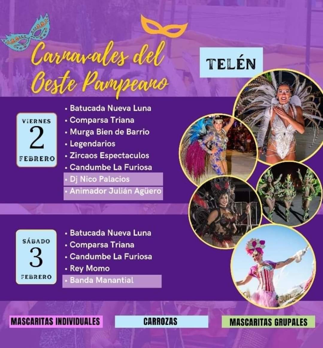 La Pampa : los tradicionales Carnavales de Telen comienzan hoy 