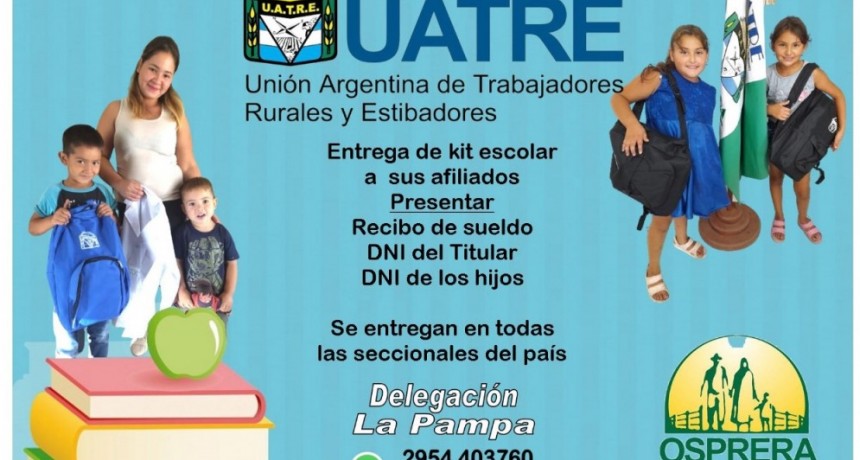 Inicio de clases 2024 : UATRE presente con sus afiliados