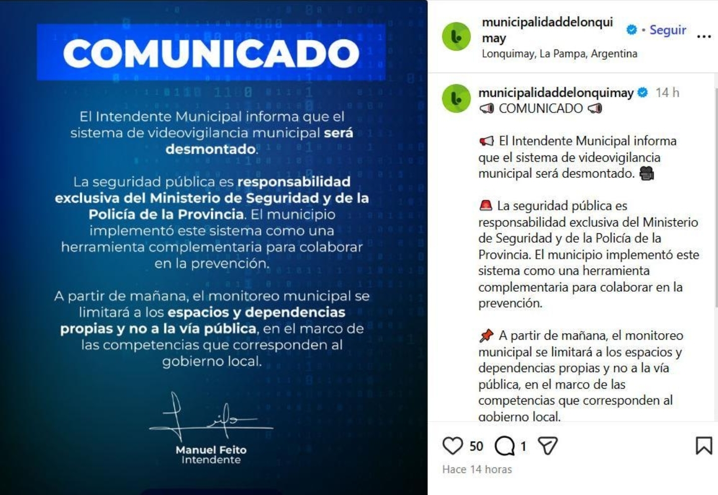 La Pampa: Intendente desmonta centro de Monitoreo y tira toda la responsabilidad al Ministerio de Seguridad y policía 