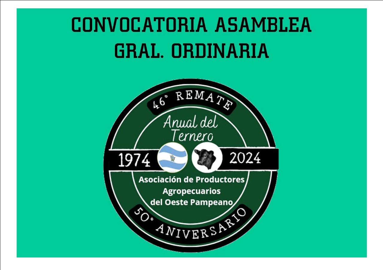 Convocatoria Asamblea general Asociaci&oacute;n de Productores del oeste pampeano 