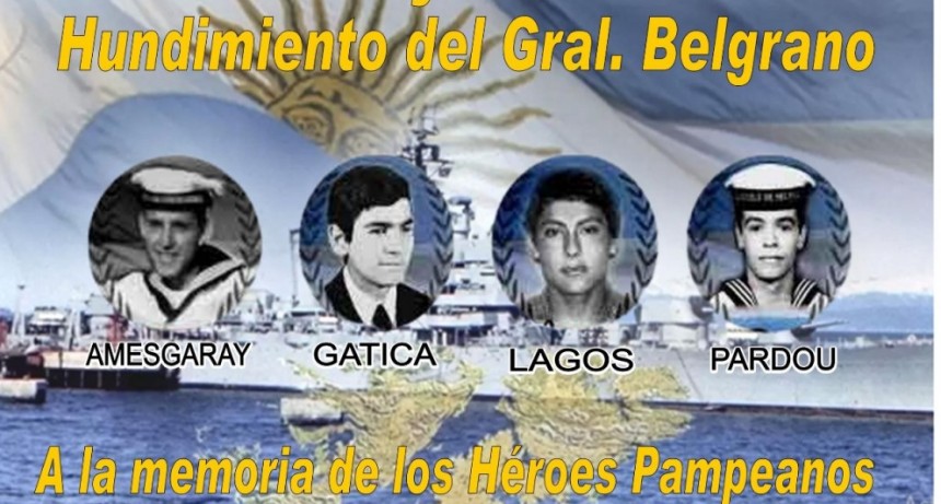 Malvinas: En La Pampa se recuerda a los 4 H&eacute;roes que perdieron la vida en el crucero ARA General Belgrano