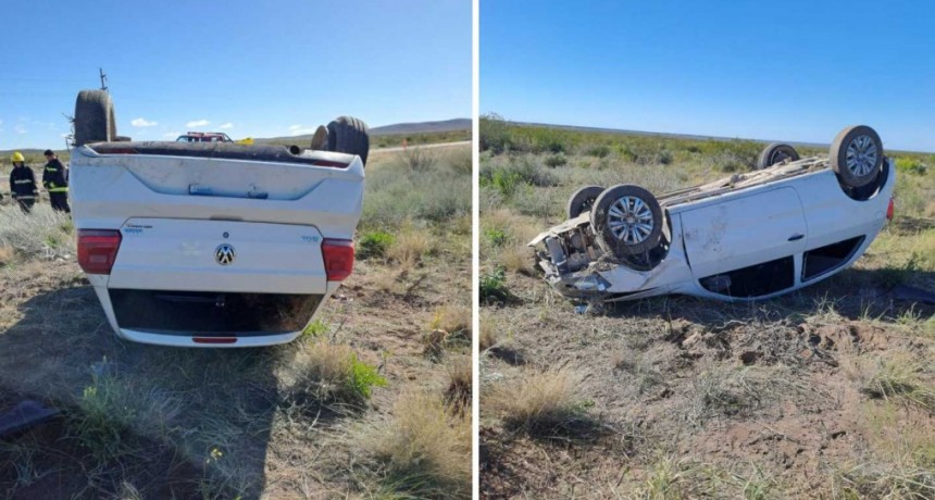 La Pampa:Viajaban a Mendoza y volcaron en cercan&iacute;as de Algarrobo del &Aacute;guila