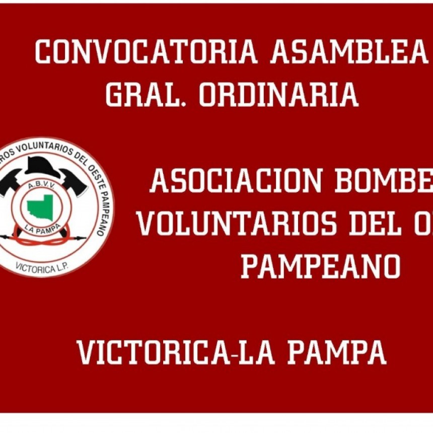 Oeste pampeano: En Victorica Convocatoria a Asamblea Bomberos Voluntarios 
