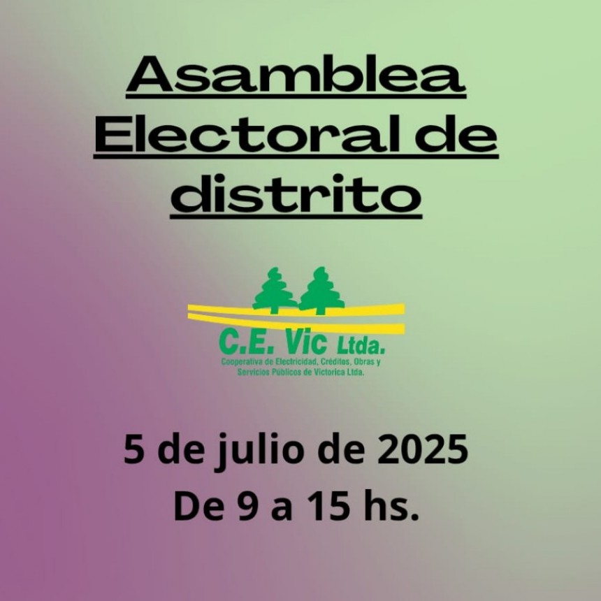 COMUNICADO DE LA CEVIC: Asamblea Electoral por distrito 