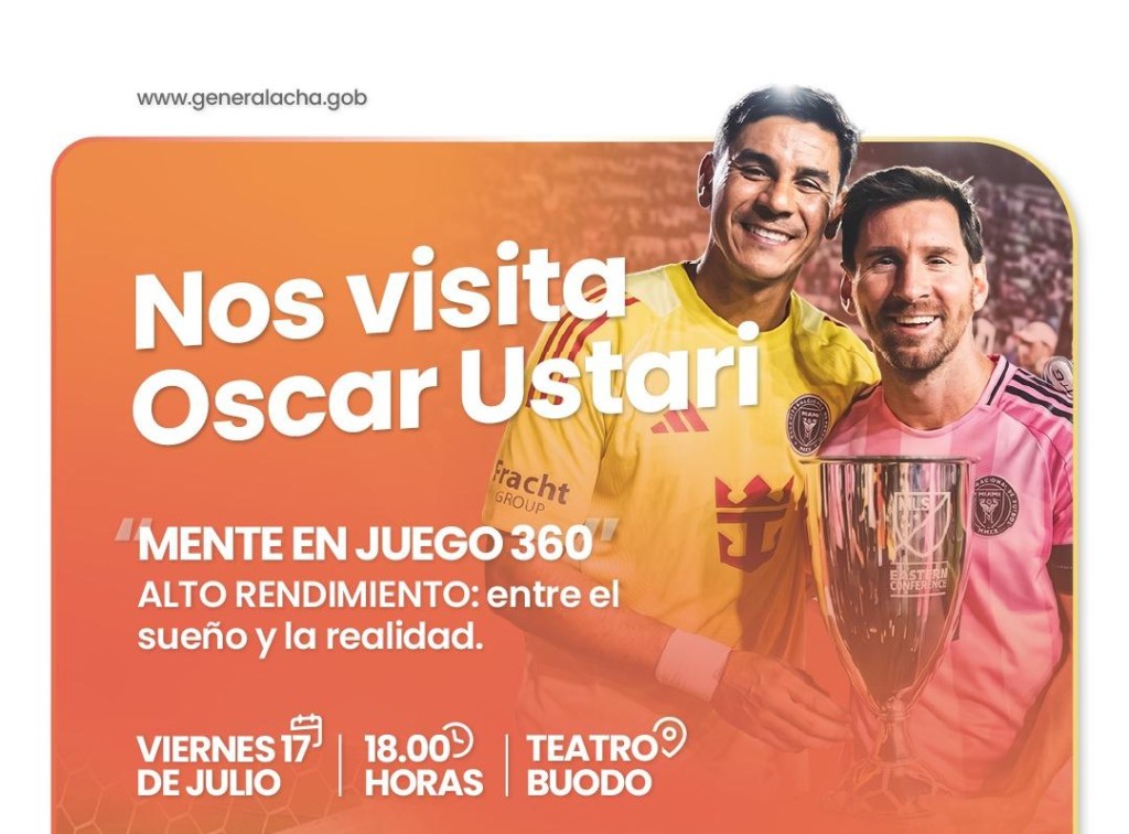 Oscar Ustari llega a General Acha con una charla sobre alto rendimiento y fortaleza mental