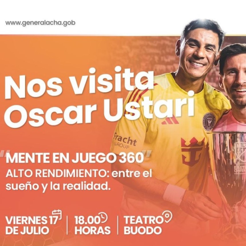 Oscar Ustari llega a General Acha con una charla sobre alto rendimiento y fortaleza mental