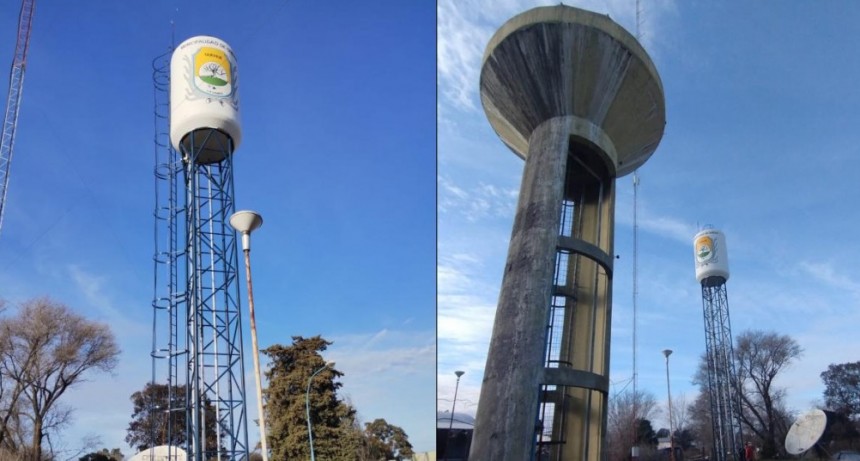 La Pampa: Instalaron un tanque de agua de 15 mil litros en Quehu&eacute; "Con esto esperamos que en el verano no tengamos problemas"