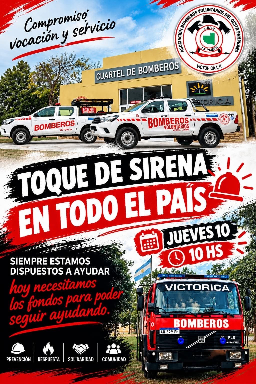 Bomberos voluntarios hacen un &ldquo;sirenazo&rdquo; por fondos adeudados por Naci&oacute;n