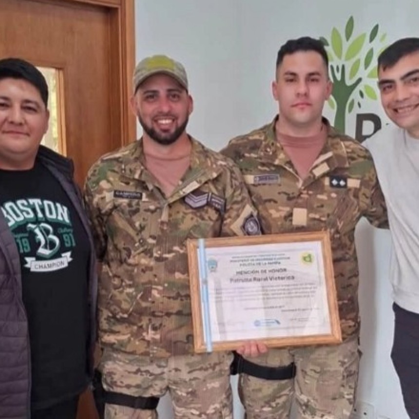 La Pampa:Reconocimiento para la &ldquo;Patrulla Rural&rdquo; de Victorica y para el encargado de &ldquo;El Durazno&rdquo;