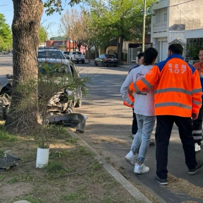 La Pampa:Se qued&oacute; dormido, arranc&oacute; un &aacute;rbol y fren&oacute; contra otro