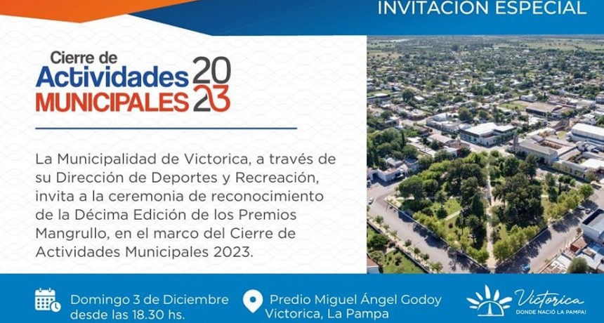 Este domingo 3 se realiza el cierre de actividades Municipales y 10&deg; edici&oacute;n premios Mangrullo 